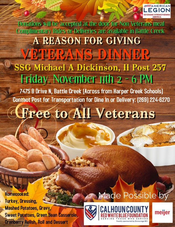 Veterans Dinner Nov 22